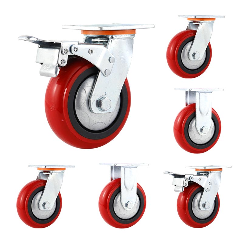 Tunga hjul Maroon Pu Round Tread