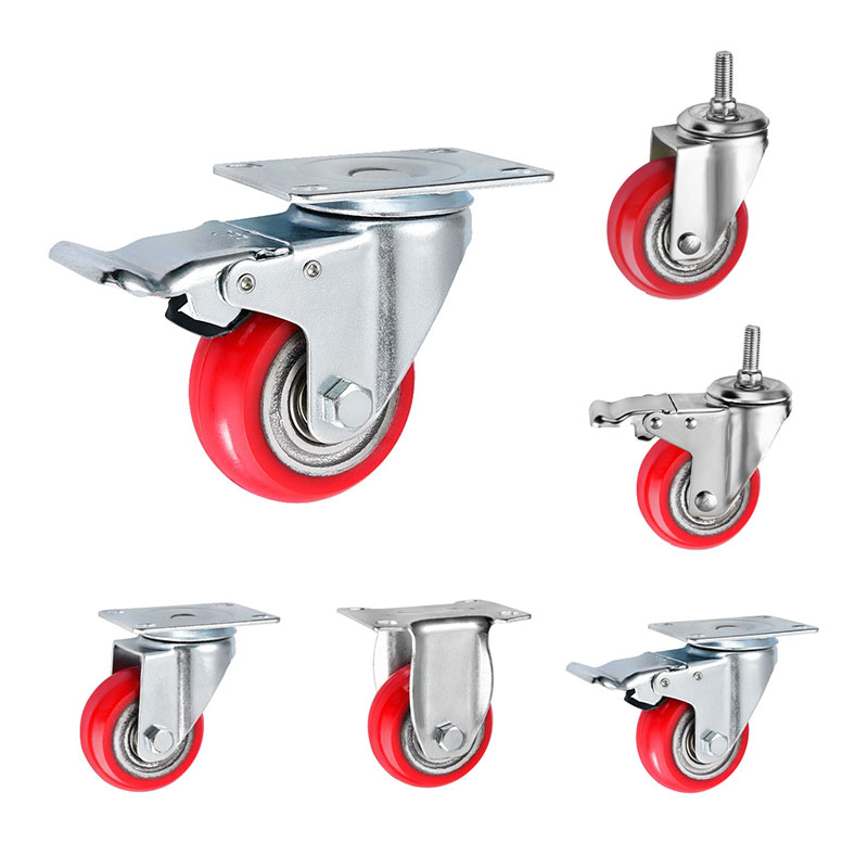 Medium Duty Casters Pu på gjutjärn
