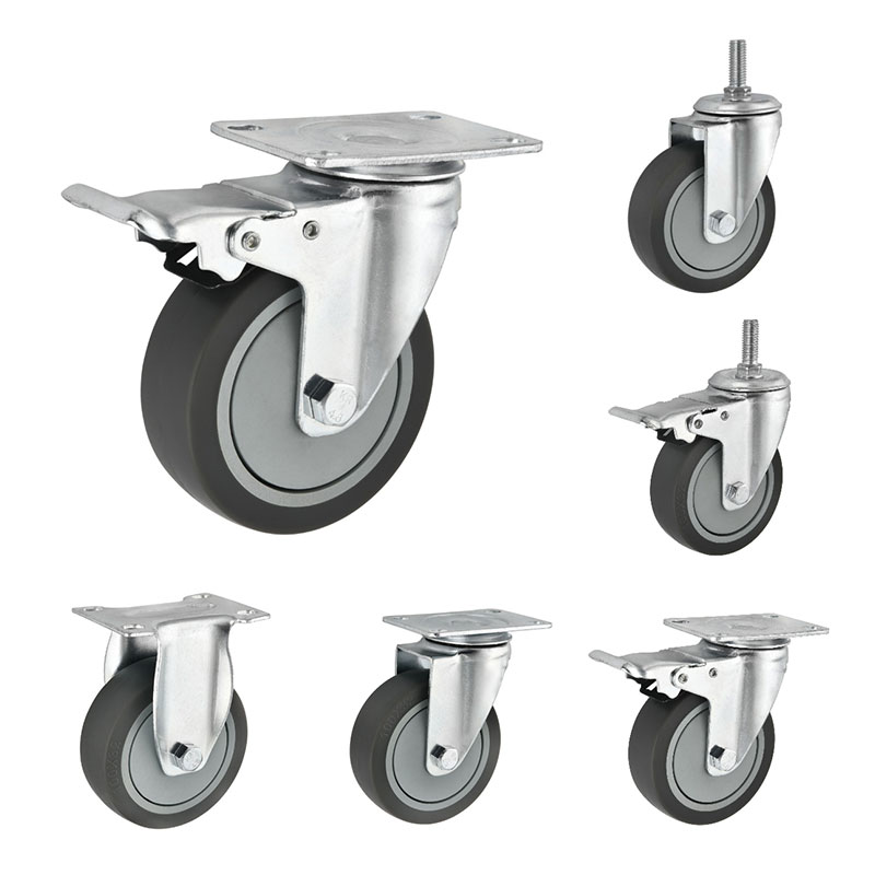 Medium Duty Casters TPR platt slitbanan