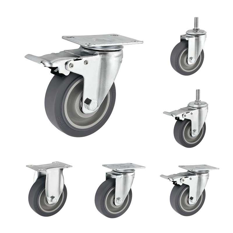 Medium Duty Casters TPR Gray