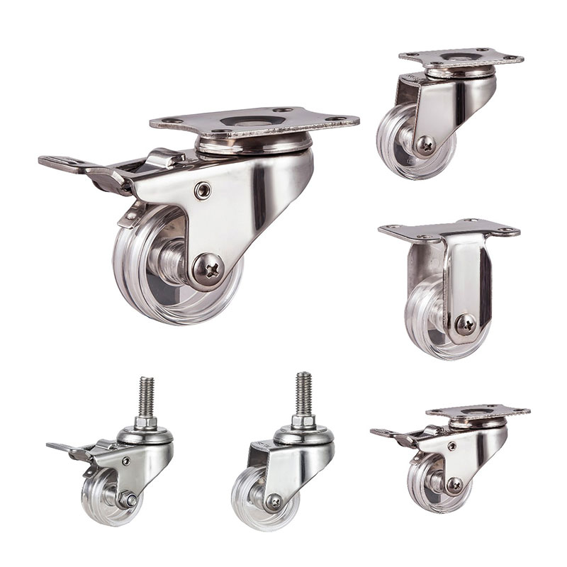 SUS304 Light Duty Casters med PC -hjul