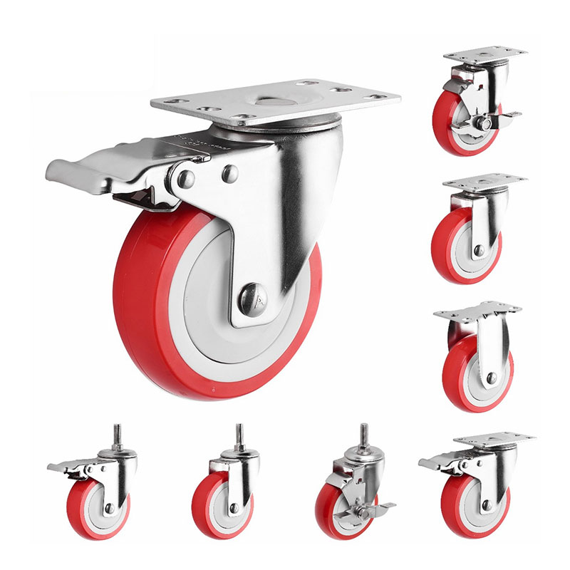 SUS304 Medium Duty Industrial Casters Pu